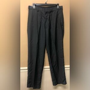 Haggar Mens Gray Dress Pants Expandable Waist Silky Feel Size 32x30 NWT